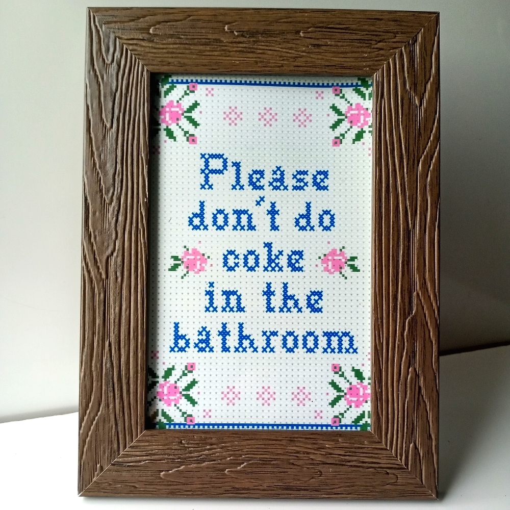 Don't do c@ke funny Bathroom Restroom washroom Faux Framed Art Print Funny Photo - Picture 4 of 7